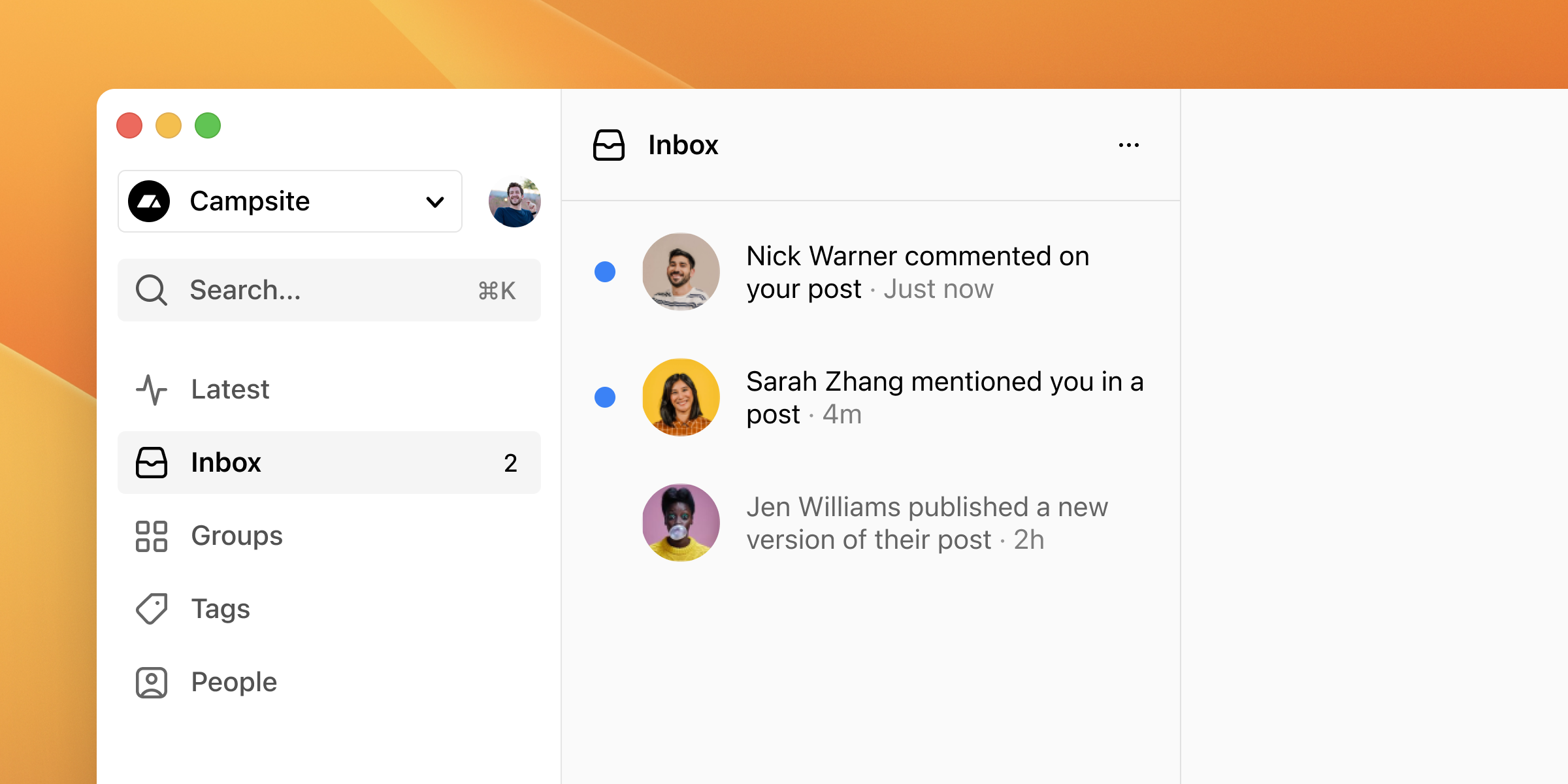 Feature image for Notifications inbox