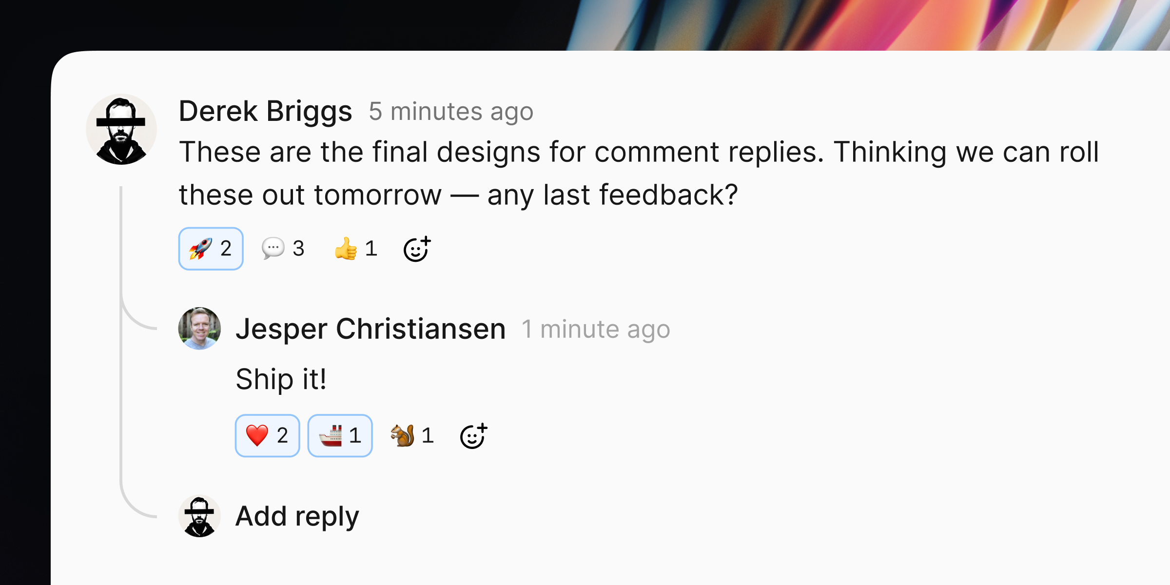 Feature image for Comment replies